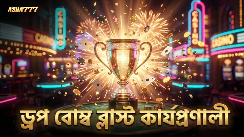 ড্রপ বোম্ব ব্লাস্ট স্ক্রিনে মাছ শিকারের সঠিক কার্যপ্রণালী প্রদর্শন করে