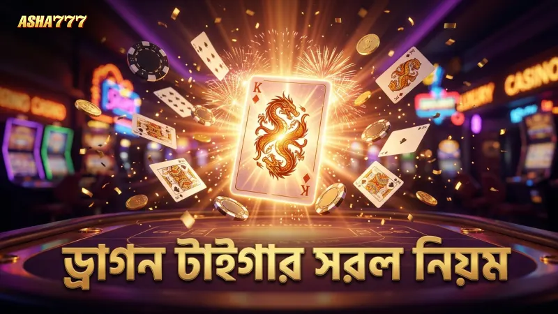 ড্রাগন টাইগারের সরল নিয়ম ও দ্রুত গেমপ্লে বোঝানো হয়েছে।